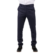 Mens Black Tweed Trousers Check Vintage 1920s Gatsby Blinders Tailored Fit Grey Blue - Knighthood Store