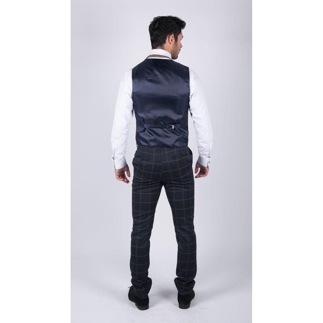 Mens Double Breasted Herringbone Tweed Blinders Vintage Check Waistcoat - Knighthood Store