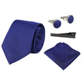 Satin Silk Textured Tie Gift Set Pocket Square Cuff Links Tie Matt Satin - Knighthood Store