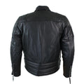 Mens Cross Zip Biker Jacket CE Armour Motorcycle Protective Real Hide Leather - Knighthood Store