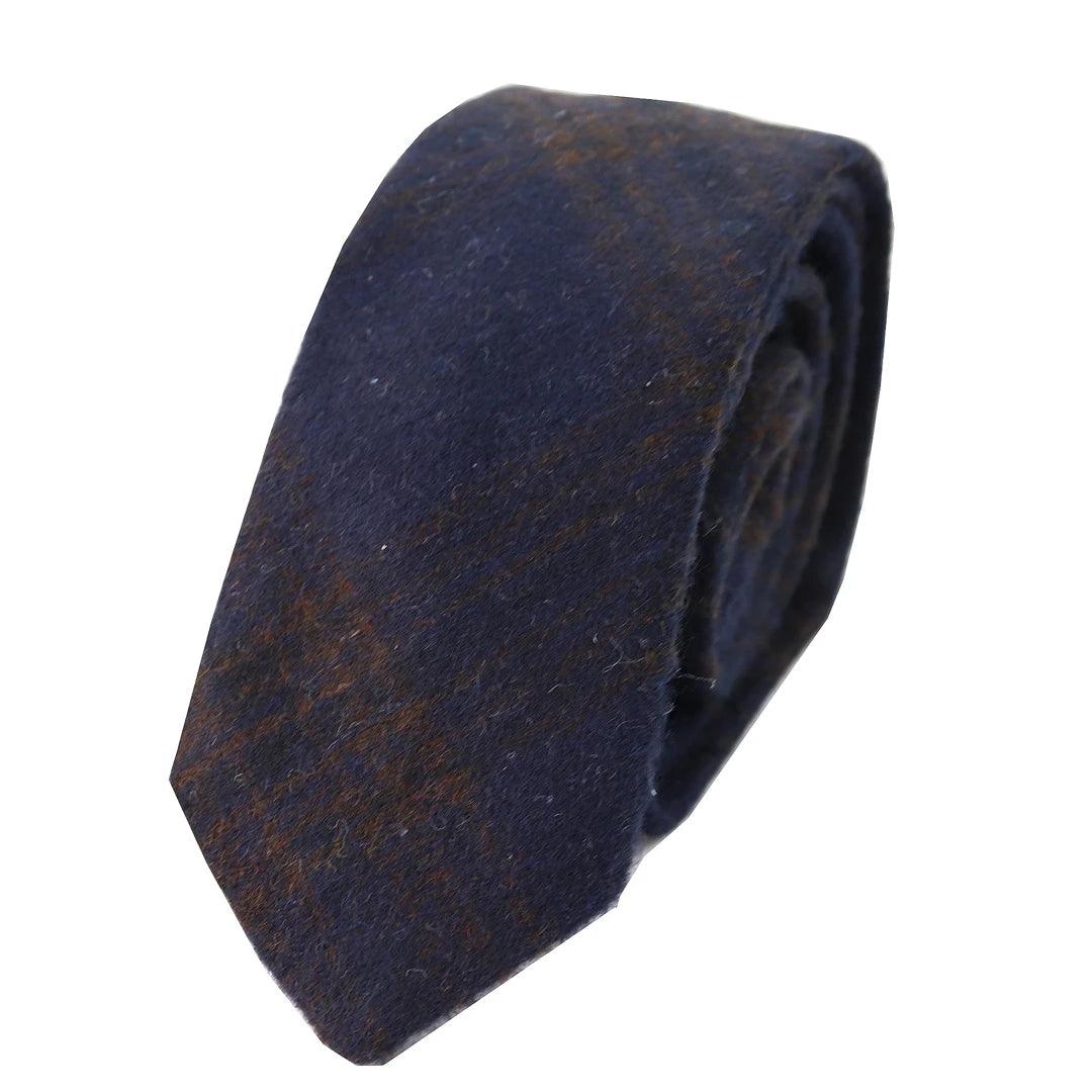 Mens Herringbone Tweed Wool Tie & Hankerchief 2" Smart Formal - Knighthood Store