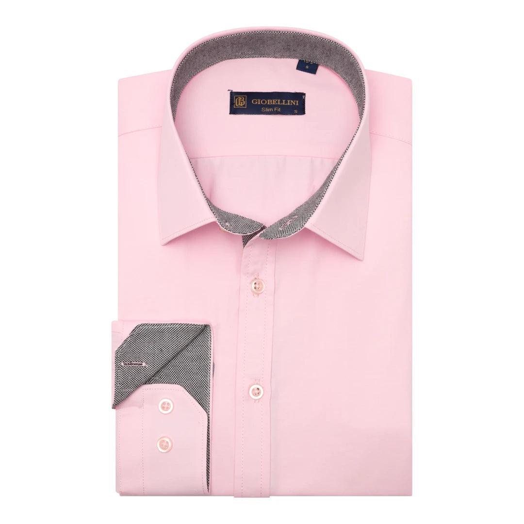 Mens Button Down Cuff Shirt Smart Casual Formal Slim Fit Cotton Long Sleeve - Knighthood Store