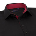 Mens Button Down Cuff Shirt Smart Casual Formal Slim Fit Cotton Long Sleeve - Knighthood Store