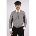 Mens Club Collar Shirt With Bar Poplin Pin White Black 1920s Peaky Blinders - Knighthood Store