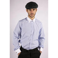 Mens Club Collar Shirt With Bar Poplin Pin White Black 1920s Peaky Blinders - Knighthood Store