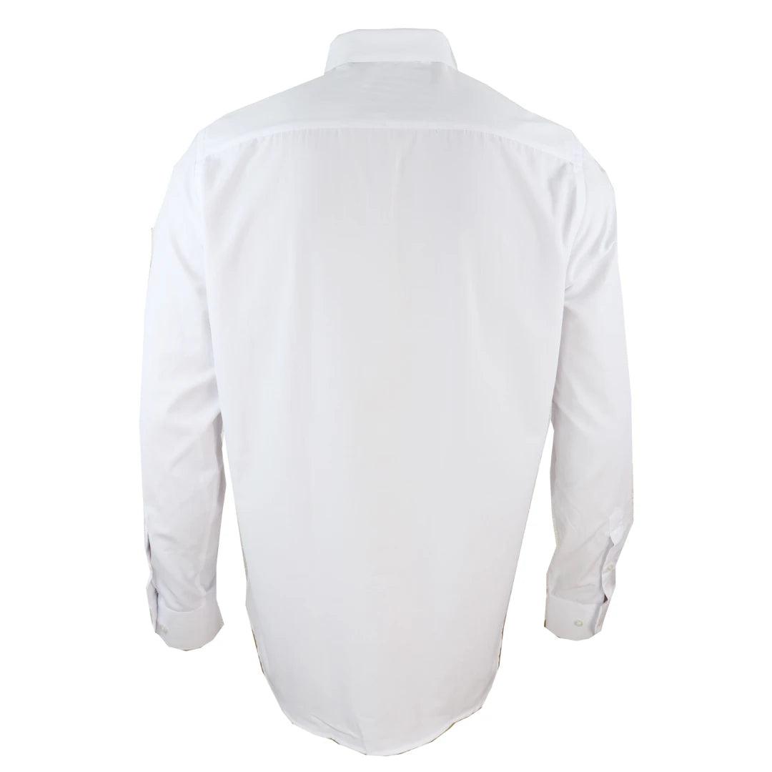 Mens Club Collar Shirt With Bar Poplin Pin White Black 1920s Peaky Blinders - Knighthood Store