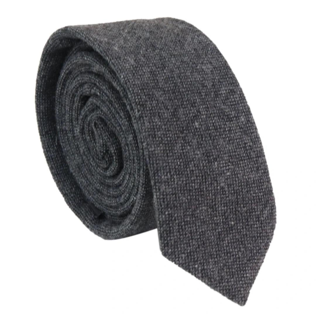 Mens Tie Hankie Tweed Pin Stripe Vintage Retro Classic Gatsby Peaky Blinders - Knighthood Store