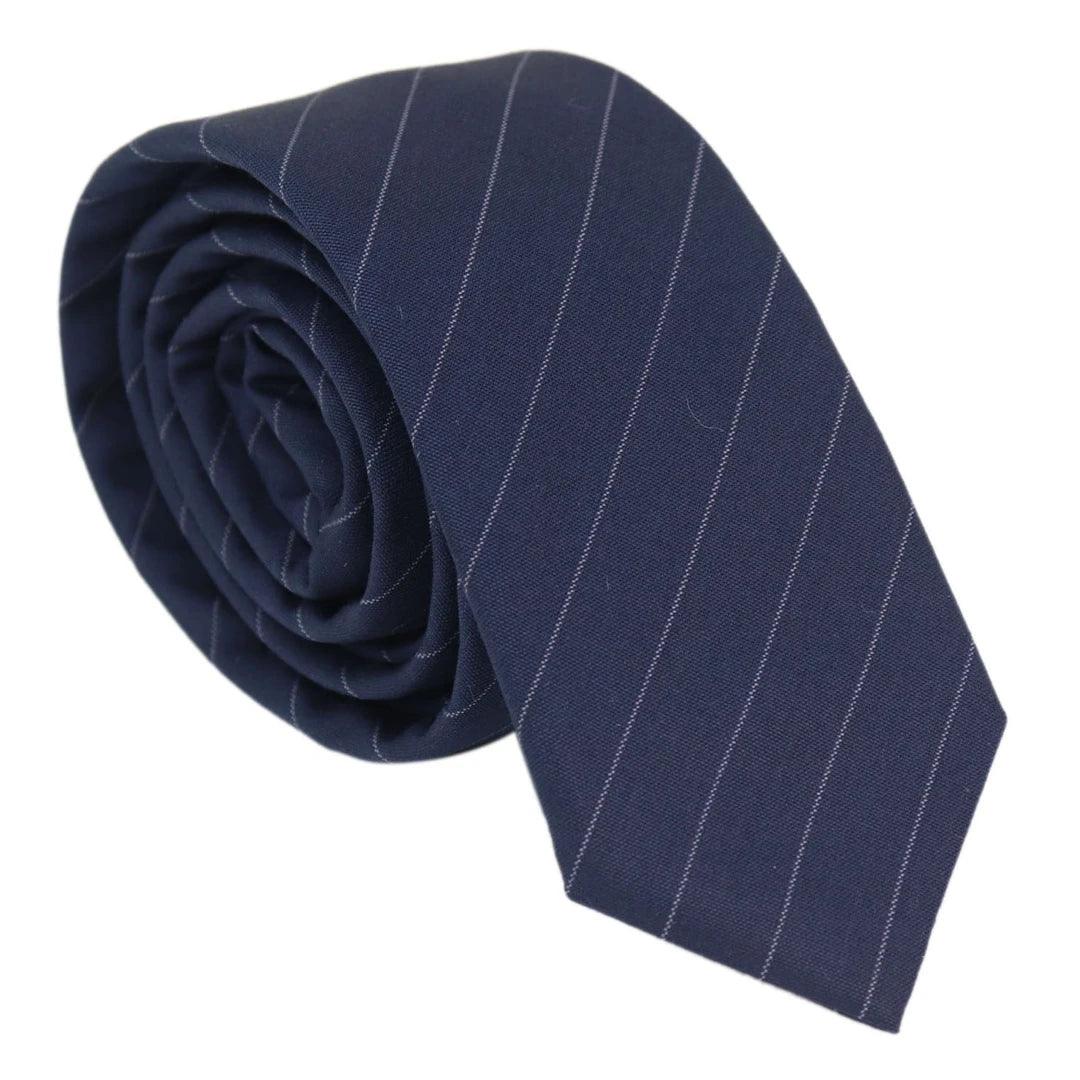 Mens Tie Hankie Tweed Pin Stripe Vintage Retro Classic Gatsby Peaky Blinders - Knighthood Store