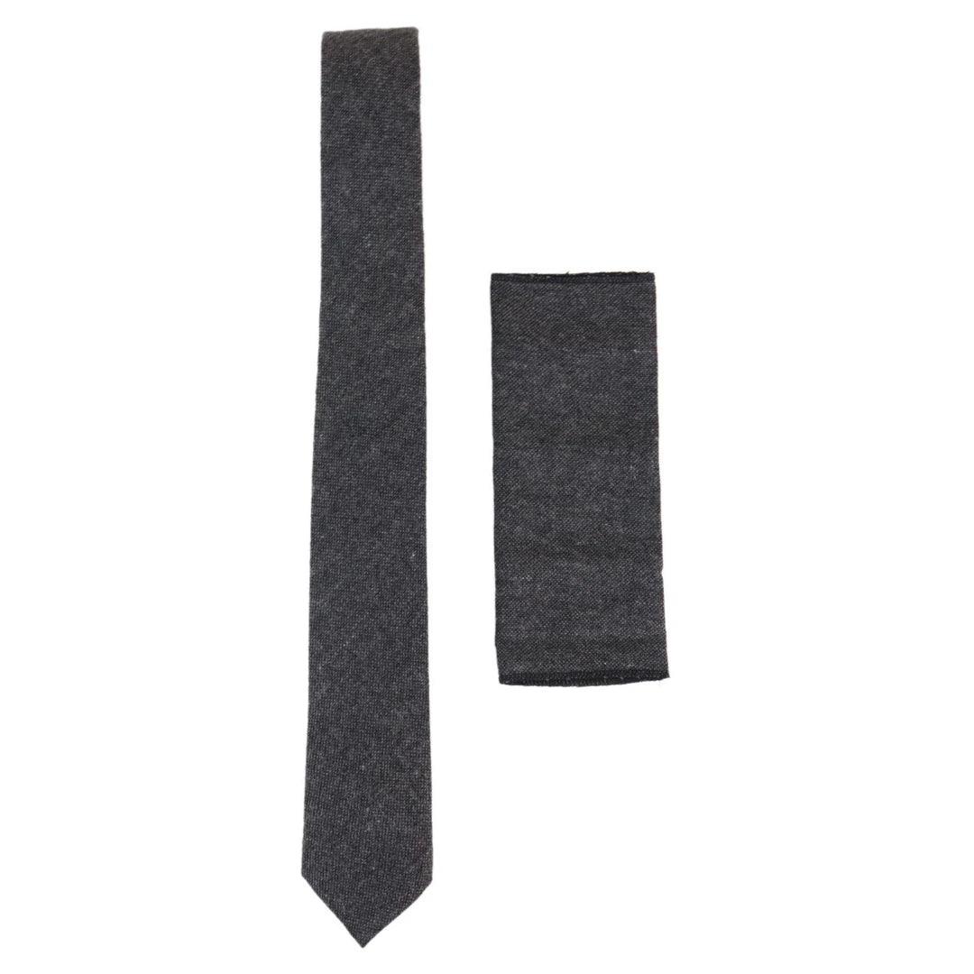 Mens Tie Hankie Tweed Pin Stripe Vintage Retro Classic Gatsby Peaky Blinders - Knighthood Store