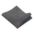 Mens Tweed Herringbone Tie Pocket Square Check Classic Blue Brown Grey Black - Knighthood Store