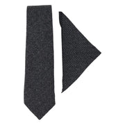 Mens Tweed Tie Hankie Set Classic Vintage British Heritage Wool Herringbone - Knighthood Store