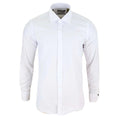 Mens White Nehru Classic Round Removable Collar Button Shirt Slim Regular Fit - Knighthood Store