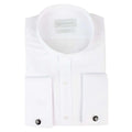 Mens White Nehru Classic Round Removable Collar Button Shirt Slim Regular Fit - Knighthood Store