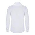 Mens Wing Collar White Shirt Pleated Tuxedo Double Cuff Slim Fit Satin Cotton - Knighthood Store