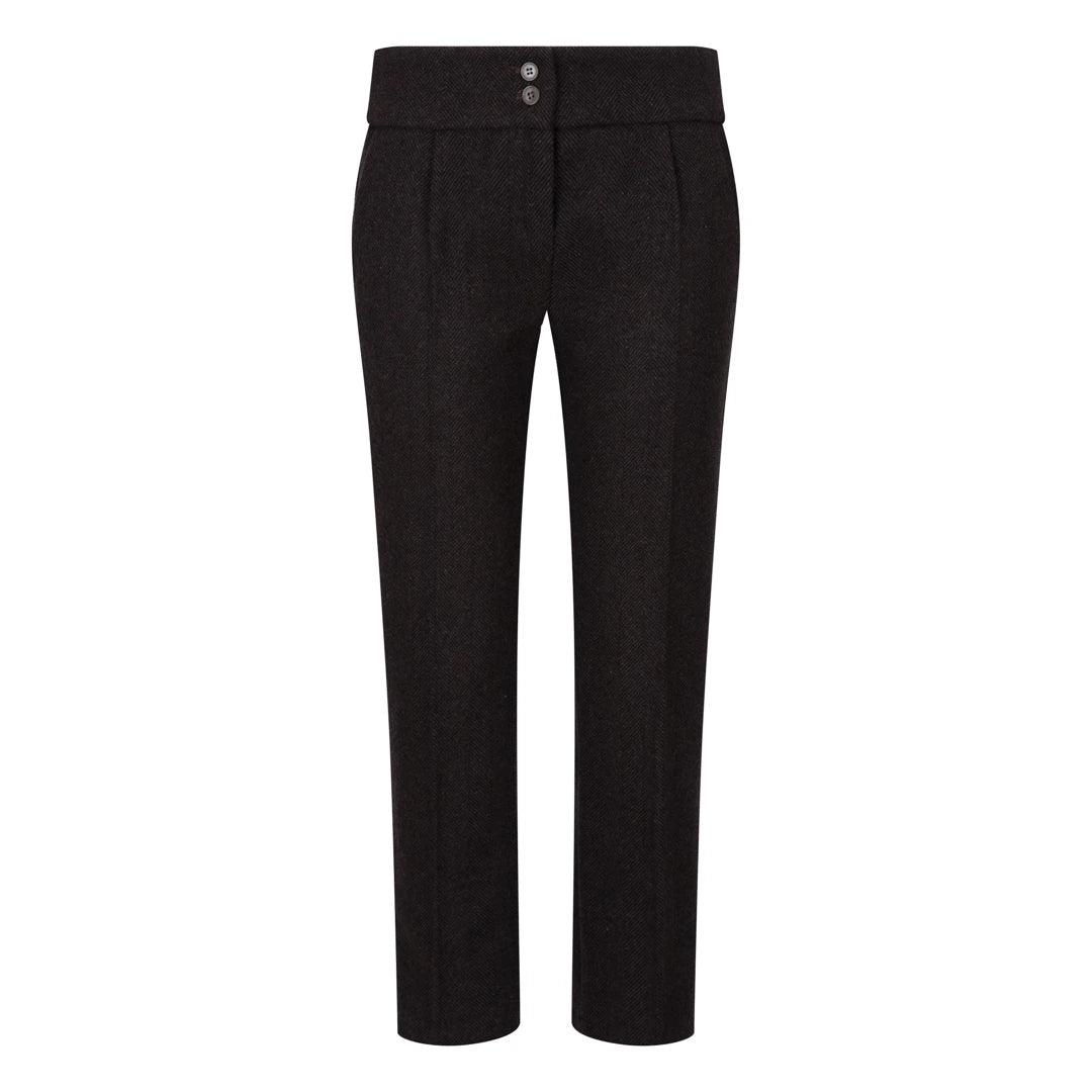 Womens Tweed Herringbone Blazer Jacket Waistcoat Brown 1920s Vintage Tailored - Knighthood Store