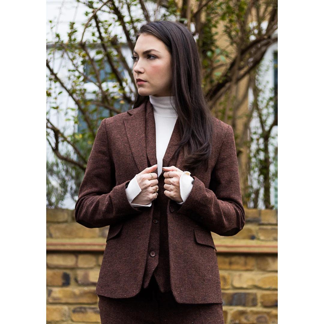 Burgundy tweed suit best sale