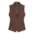 Ladies Tweed Suit Blazer Trousers Waistcoat Herringbone Wool Vintage Rust Brown - Knighthood Store