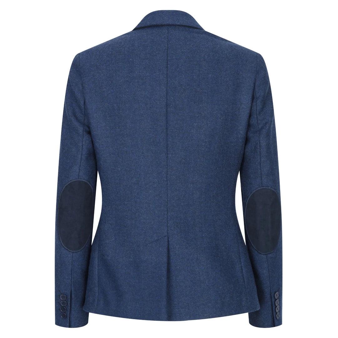Womens Tweed Herringbone Blazer Jacket Waistcoat Navy Blue 1920s Vintage - Knighthood Store