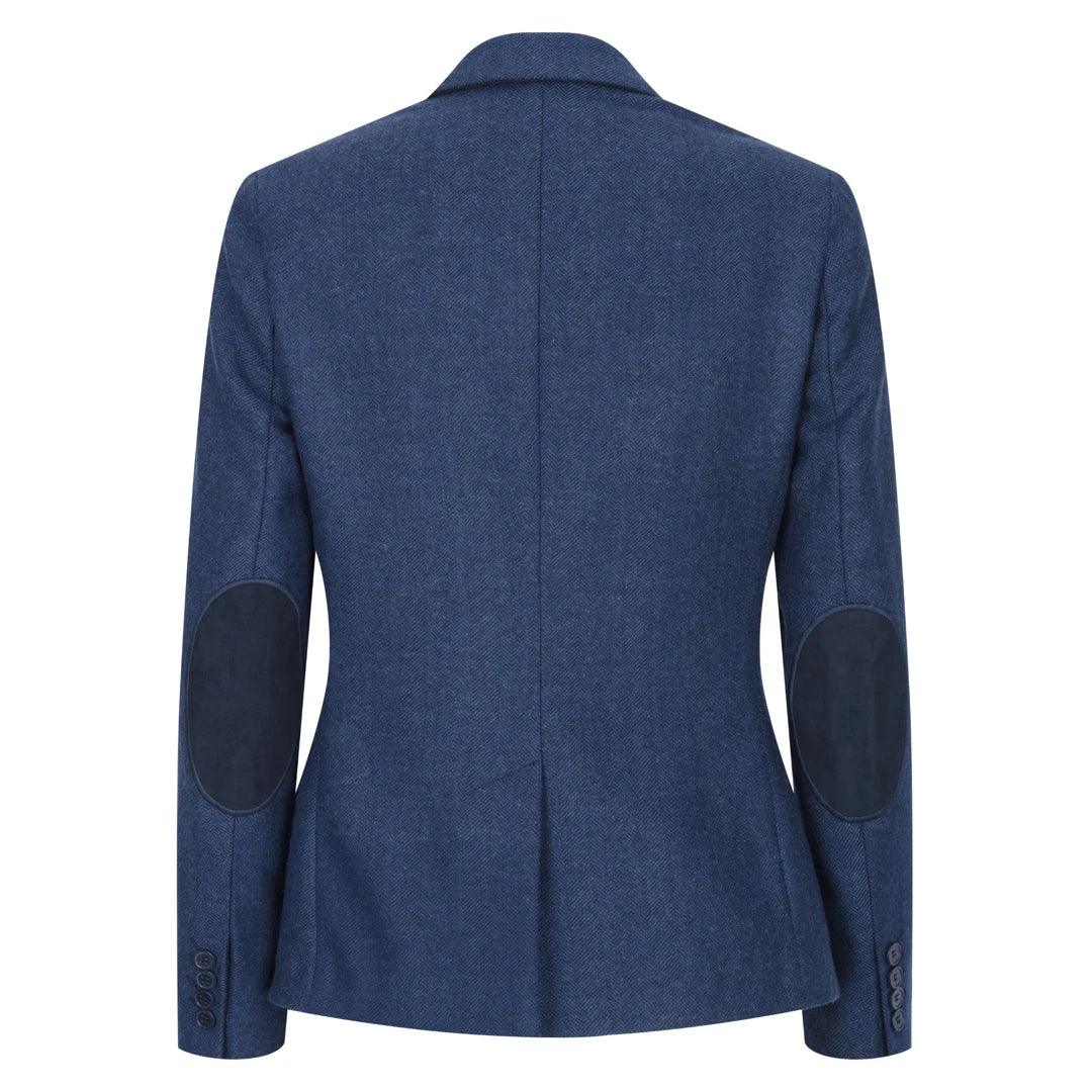 Womens Tweed Herringbone Blazer Jacket Waistcoat Navy Blue 1920s Vinta