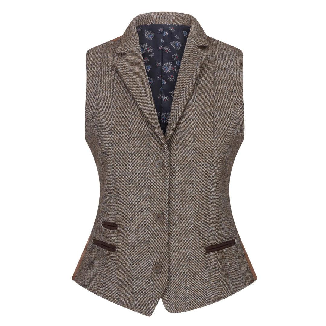 Womens Tweed Blazer Jacket 1920s Vintage Elbow Patch Waistcoat Blinder