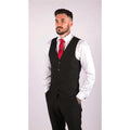 Mens Classic Black Waistcoat Funeral Wedding Office Work Smart Casual Slim Fit - Knighthood Store
