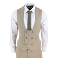 Men Tweed 3 Piece Suit Tan Oak Double Breasted Tailored Fit Wedding - Knighthood Store