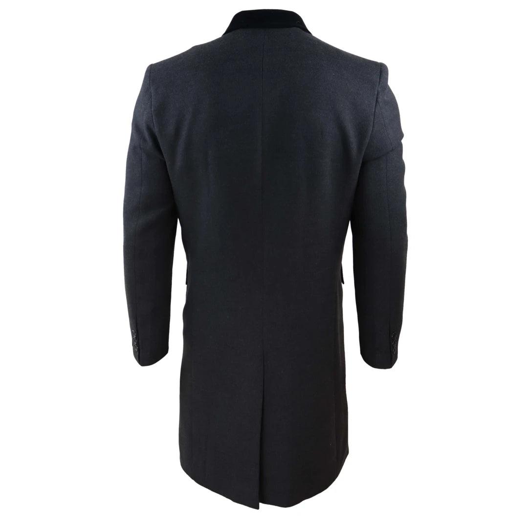 Double breasted three quarter length coat online