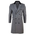 Mens 3/4 Long Double Breasted Overcoat Jacket Wool Coat Peaky Blinders - Knighthood Store