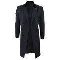 Mens 3/4 Long Double Breasted Overcoat Jacket Wool Coat Peaky Blinders - Knighthood Store