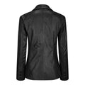 Ladies Women Real Black Leather slim Fit Blazer Jacket - Knighthood Store