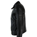 Aviatrix Mens Genuine Real Leather Black Biker Jacket Retro Vintage Tailored Fit - Knighthood Store