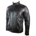 Mens Real Leather Biker Jacket Vintage Dark Brown Zipped Funky Retro Casual - Knighthood Store