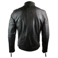 Mens Real Leather Biker Jacket Vintage Dark Brown Zipped Funky Retro Casual - Knighthood Store