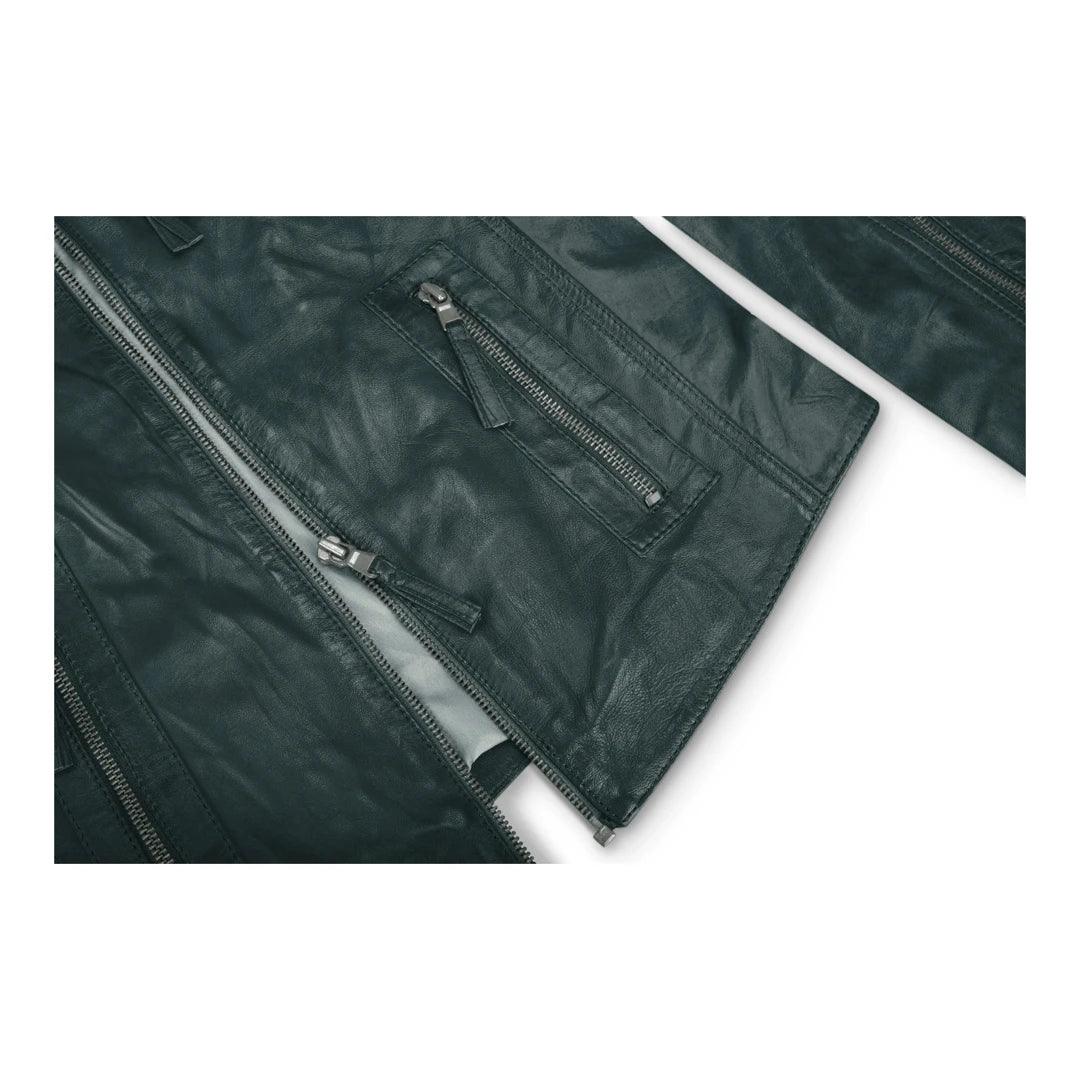 Ladies Womens Real Leather Vintage Slim Fit Biker Leather Jacket - Knighthood Store