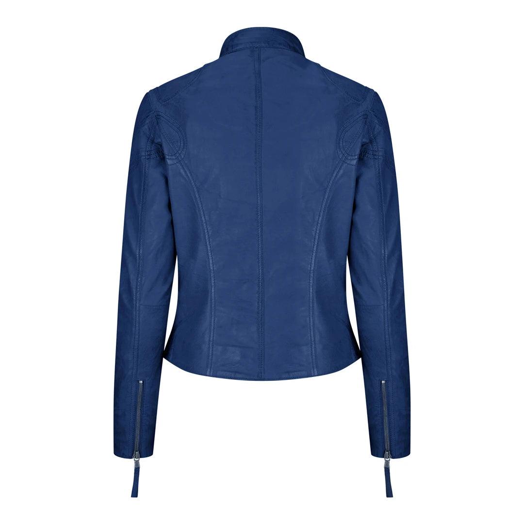 Ladies Womens Real Leather Vintage Slim Fit Biker Leather Jacket - Knighthood Store