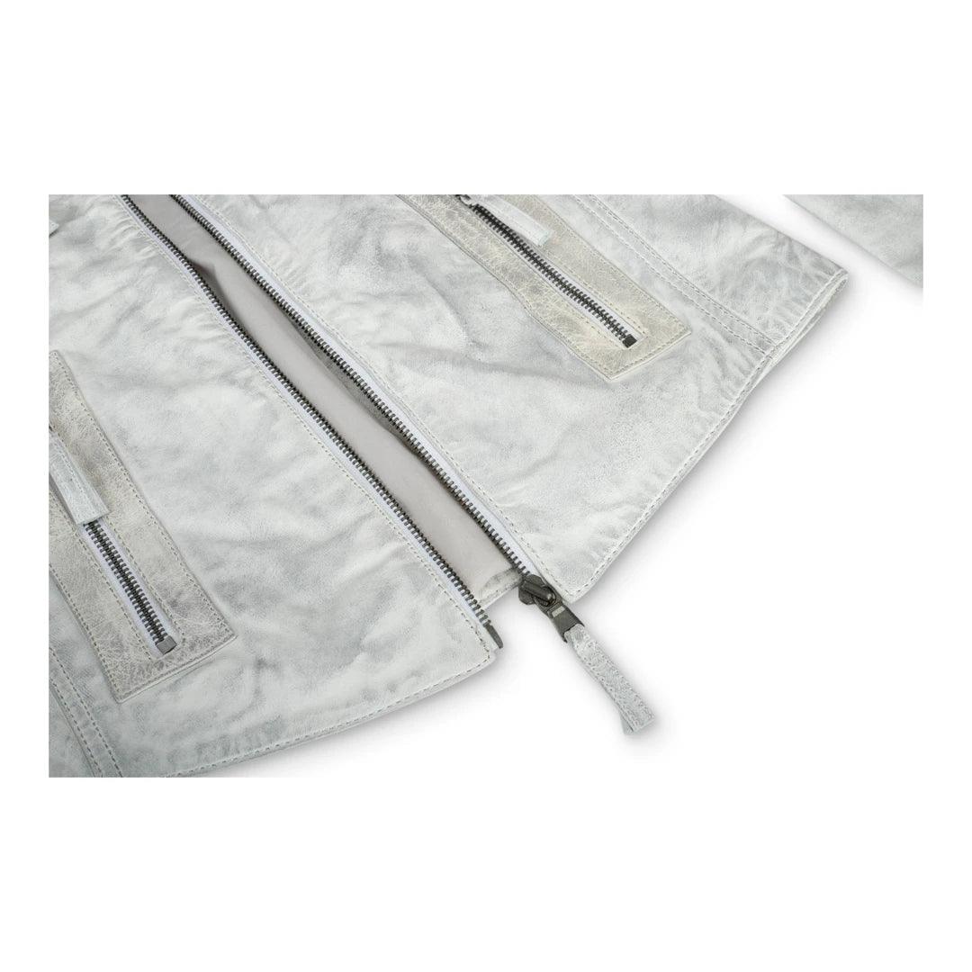 Ladies Womens Real Leather Vintage Slim Fit Biker Leather Jacket - Knighthood Store