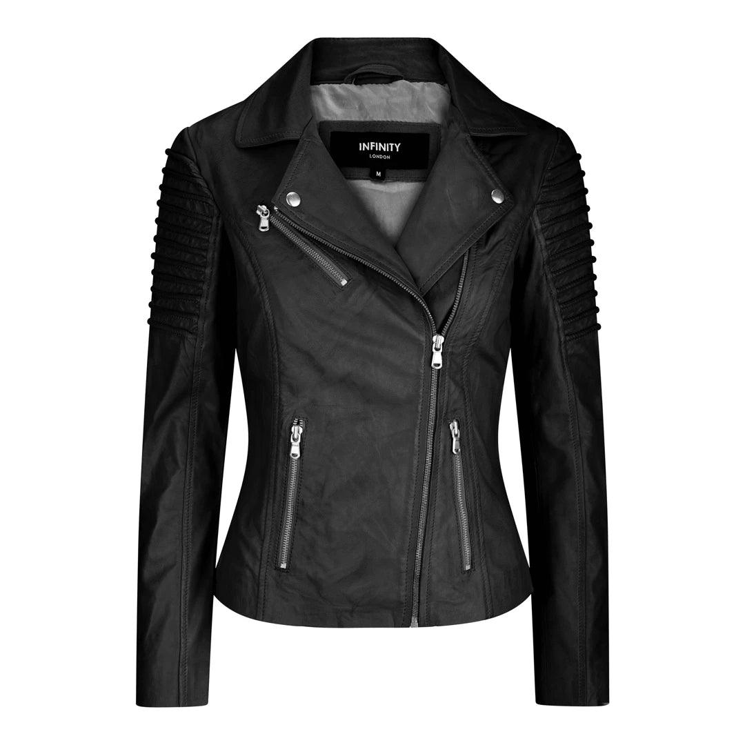 Womens Vintage Slim Fitted Soft Real Leather Ladies Biker Jacket - Knighthood Store