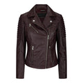 Womens Vintage Slim Fitted Soft Real Leather Ladies Biker Jacket - Knighthood Store