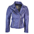 Womens Vintage Slim Fitted Soft Real Leather Ladies Biker Jacket - Knighthood Store