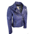 Womens Vintage Slim Fitted Soft Real Leather Ladies Biker Jacket - Knighthood Store