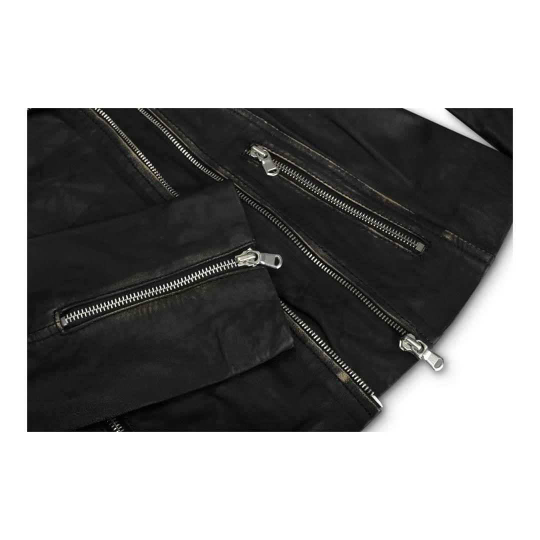 Womens Vintage Slim Fitted Soft Real Leather Ladies Biker Jacket - Knighthood Store
