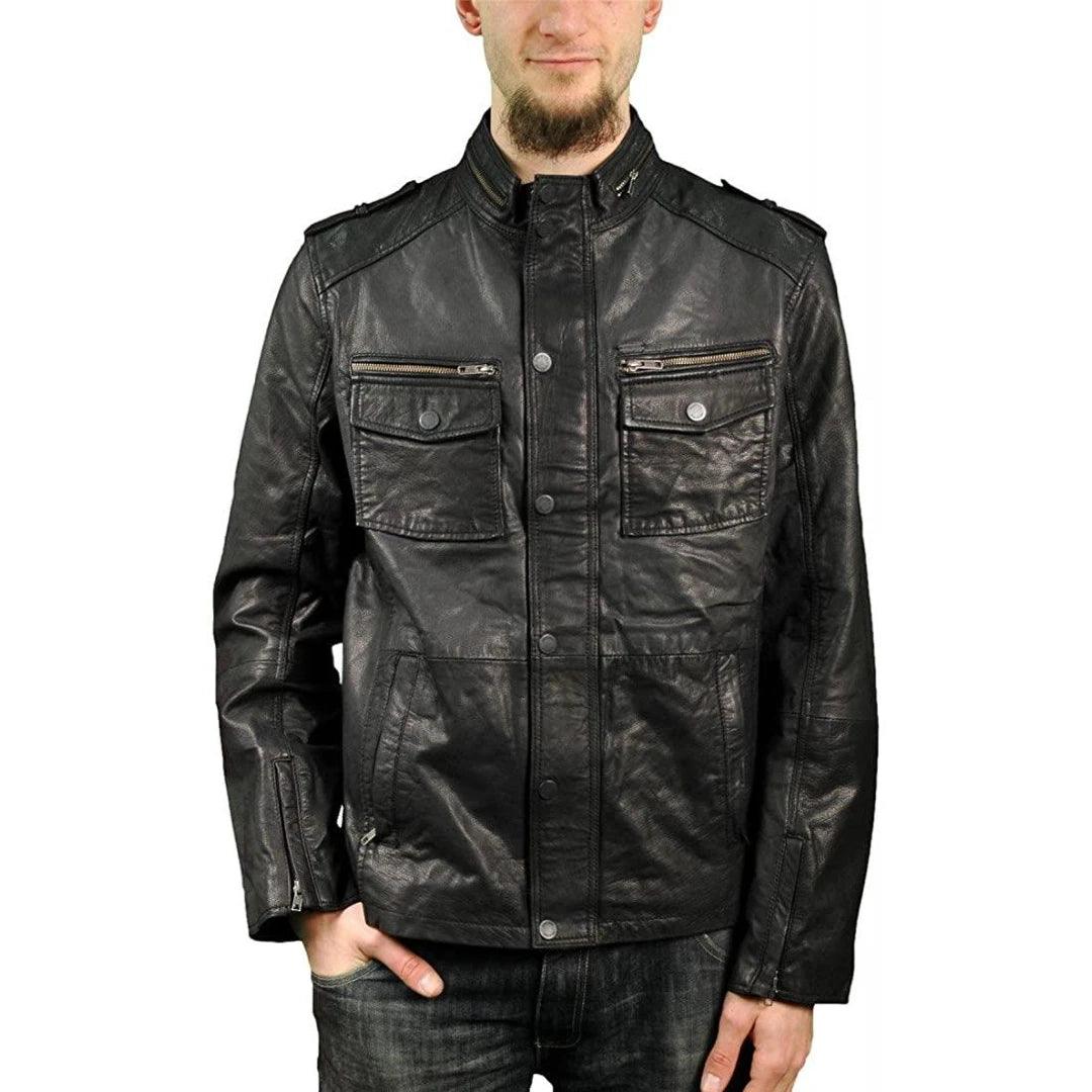 Men's Leather Jacket Vintage Classic Bomber - Knighthood Store