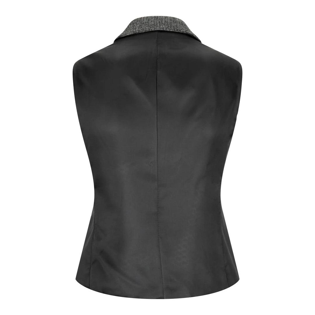 Women Grey Blazer Tweed Herringbone 1920's Peaky Waistcoat Tailored Fit Vintage - Knighthood Store