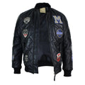 Mens Real Lether Quilted Puffer Varsity Baseball Bomber Letterman Jacket Badge - Knighthood Store