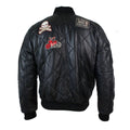 Mens Real Lether Quilted Puffer Varsity Baseball Bomber Letterman Jacket Badge - Knighthood Store