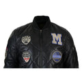 Mens Real Lether Quilted Puffer Varsity Baseball Bomber Letterman Jacket Badge - Knighthood Store