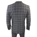 Men's Dark Grey 3 Piece Checked Suit Formal Business Dress Suits - Knighthood Store