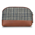 Mens Retro Leather Tweed Accessories Bag Toiletries Zipped Gift Classic British - Knighthood Store