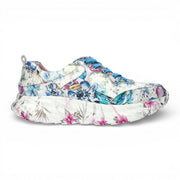 Sofiao 07 - Women's Blue Floral Leather Platform Sneakers