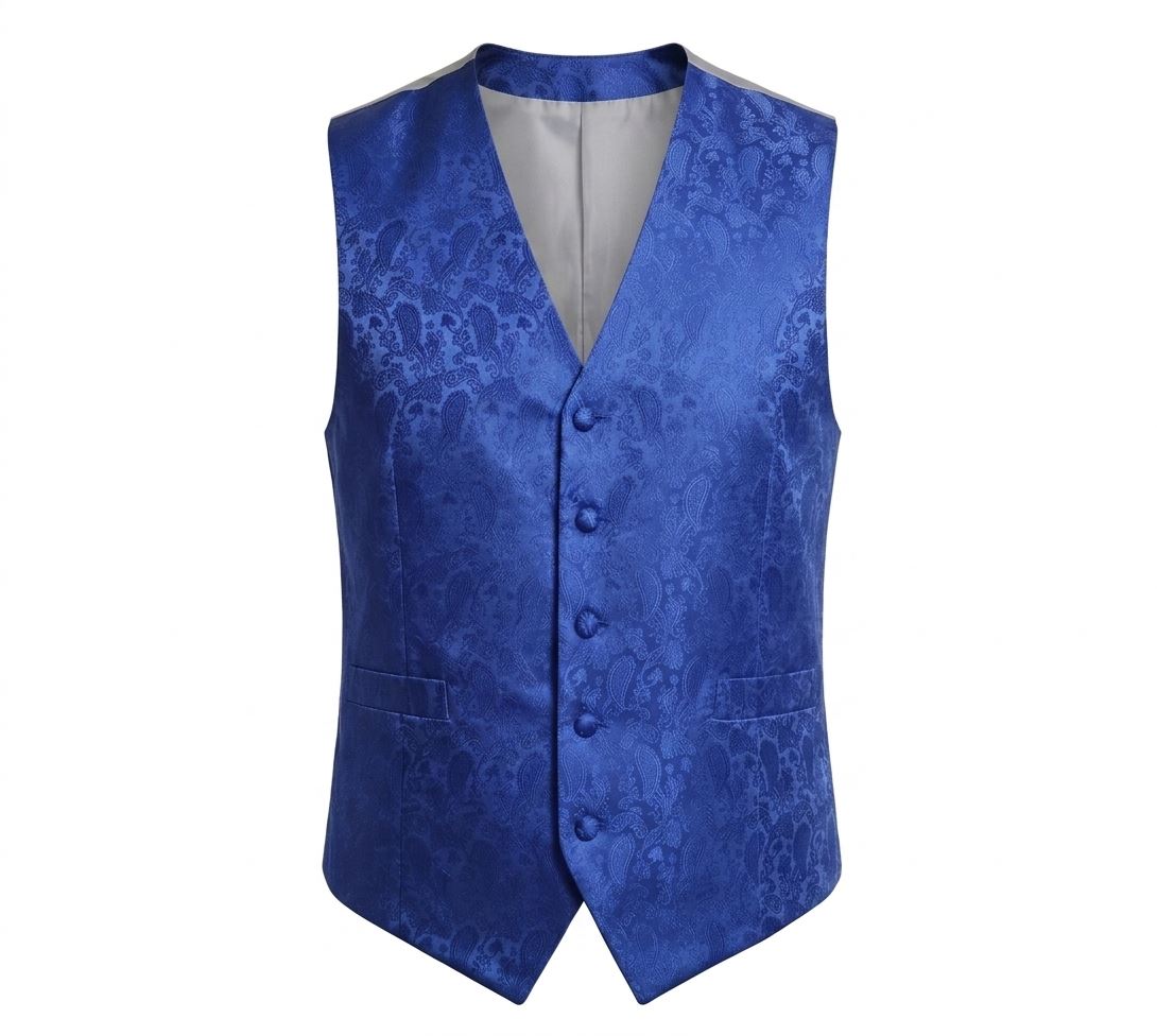 Men's Paisley Floral 3 Piece Bow Tie Hankie Waistcoat Set
